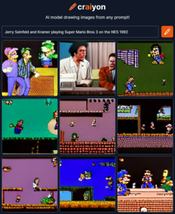 craiyon_130234_Jerry_Seinfeld_and_Kramer_playing_Super_Mario_Bros_3_on_the_NES_1992.png