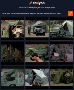 craiyon_114121_Linus_Tech_Tips_accidentally_drives_a_Jeep_into_the_mess_tent_on_M_A_S_H__1982.png