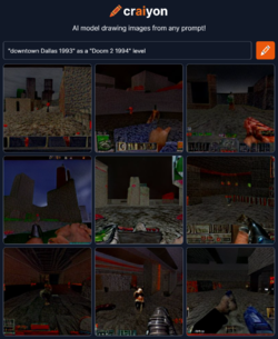 craiyon_083306__downtown_Dallas_1993__as_a__Doom_2_1994__level.png