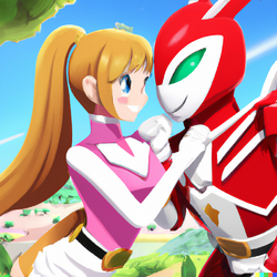 DALL·E 2022-08-04 16.27.22 - Usagi Tsukino on a date with the red dino ranger from Mighty Morp...png