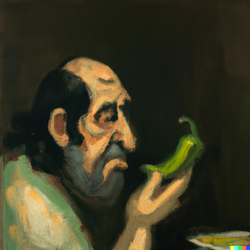 DALL·E 2022-08-05 17.53.17 - Painting of Richard Stallman eating a green pepper, in the style ...png