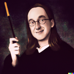 DALL·E 2022-08-05 17.05.29 - portrait of linus torvalds holding a wand as a student in hogwarts.png
