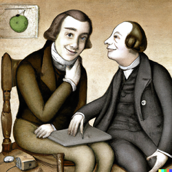 DALL·E 2022-08-05 15.35.56 - Alan Turing politely explaining to Sir Isaac Newton how to instal...png