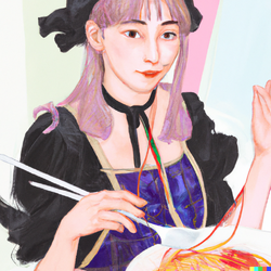 DALL·E 2022-08-05 15.31.03 - young anime witch girl with blond hair wearing a maid outfit eati...png