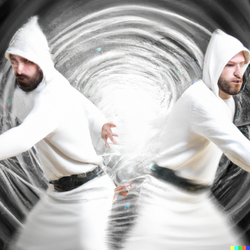 DALL·E 2022-08-05 14.46.16 - Two white wizards fighting in the matrix.png