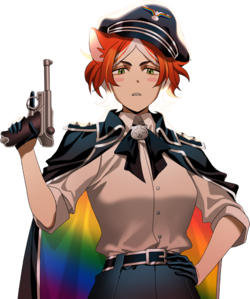 marsey catgirl nazi going to shoot you, disapprove unamused.png