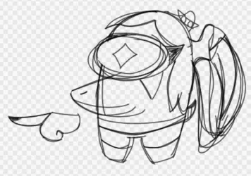 87 - Amogus Fang Monochrome black_and_white.png