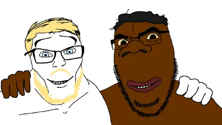 161368 - soybooru.com - 2soyjaks a10_eyes aryan beard black_skin blonde_hair blue_eyes brown_e...png