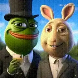 237756 - soybooru.com - ai_generated buster_baxter clothes drink drinking fancy frog oc pepe p...gif
