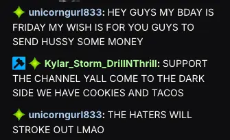 UG wants money for Hussy for her bday.png